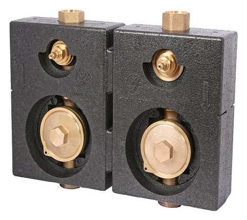 Montageblock Mono/Duo M77×1,5 Wasserzähler Unterputz